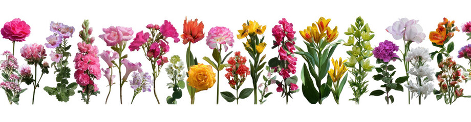 Colorful flower arrangement of various types