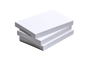 Three stacks of blank white paper