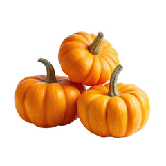Obraz premium Three small, orange pumpkins stacked
