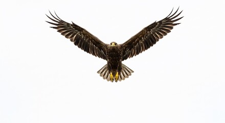 Obraz premium Kraftvoller Adler gleitet elegant durch hellen Himmel. AI Generated