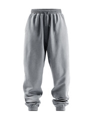 Light gray drawstring sweatpants.  Front view of relaxed-fit, casual pants.  Solid color,  elastic waistband with drawstring,  and cuffed ankles