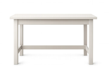Simple and stylish white wooden table isolated on a transparent background, perfect for interior design or e-commerce projects