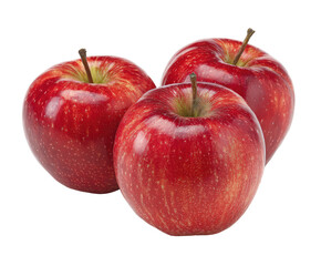 Three red apples clustered together