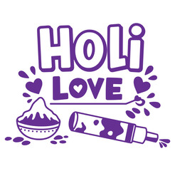 Fototapeta premium Celebrate holi festival with love and colors design featuring dye and hearts