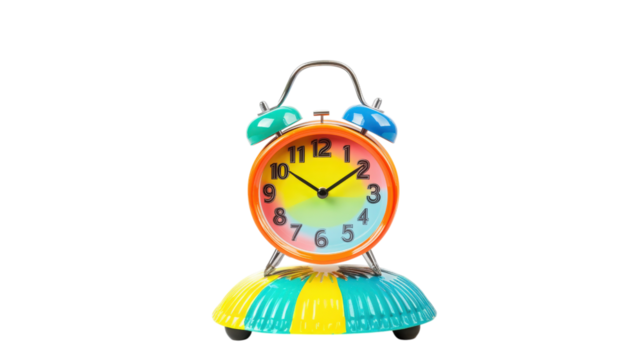 Alarm Clock with Decorative Base isolated on a Transparent or white Background - Powered by Adobe