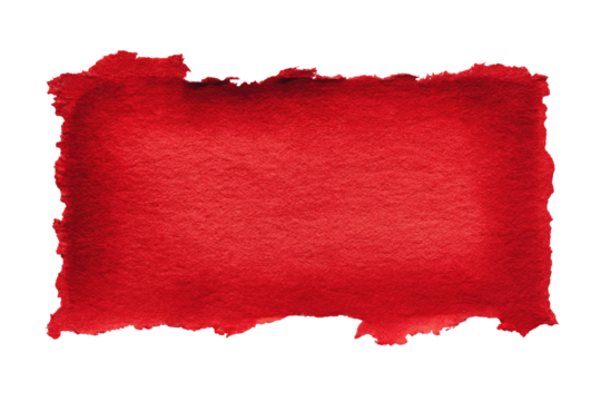 Red, irregular, stained paper shape