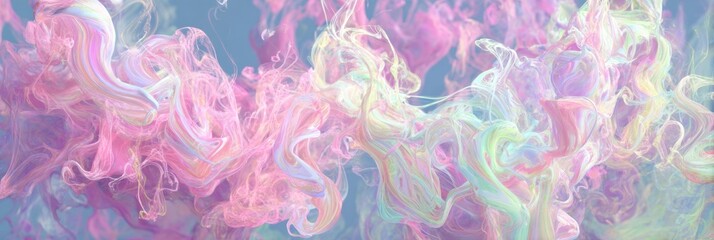 Colorful Swirling Vapor Creates an Ethereal Atmosphere in a Pastel-Colored Cloud Formation During Daylight