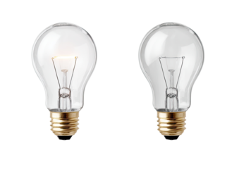 Two light bulbs, one lit, one unlit (1)