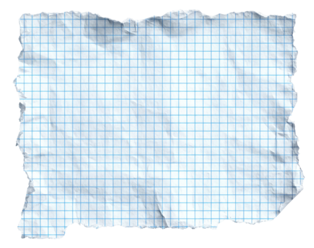A torn piece of graph paper