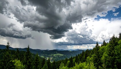 there is a view of a mountain range with a cloudy sky