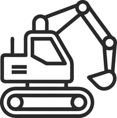 excavator machine construction vehicle vector icon