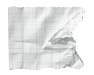 Crumpled, gridded paper, ragged edges
