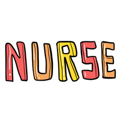 Groovy Nurse Doodle element for Fall or Autumn