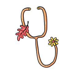 Groovy Nurse Doodle element for Fall or Autumn