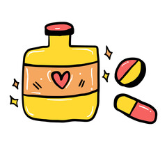 Groovy Nurse Doodle element for Fall or Autumn