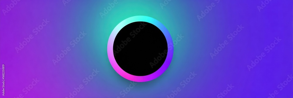 Poster abstract circular design with vibrant gradient colors in a visually appealing background of purple a