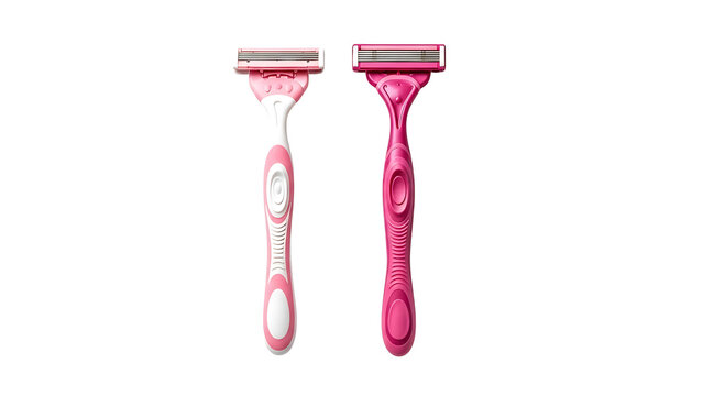 Pink razors for women shaving feminine hygiene beauty products personal care smooth skin grooming tools on transparent background
