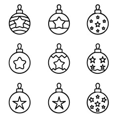 Christmas ornaments for festive holiday season designs and decorations with star shapes