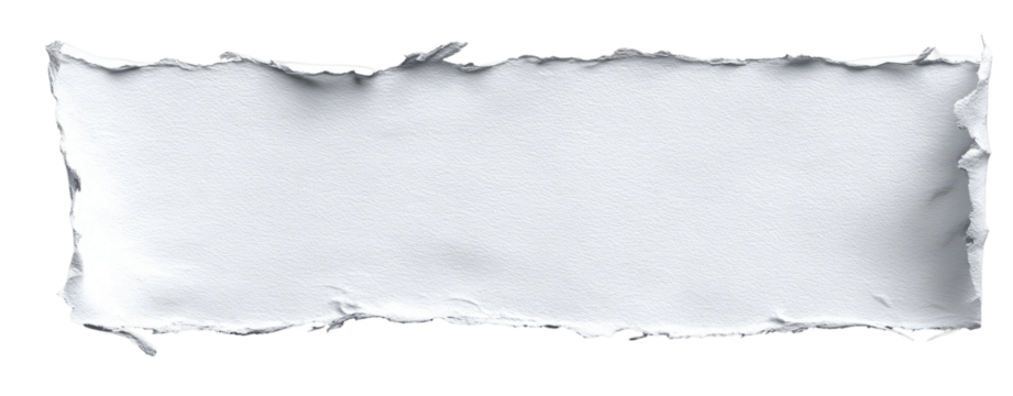 Torn white rectangular shape