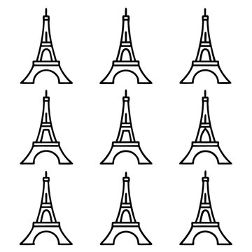Eiffel tower pattern, a symbol of paris and france, iconic landmark and travel destination