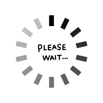 シンプルな手書き文字のPlease Waitアイコン