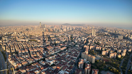 Istanbul City skyline view captures urban landscape at sunset