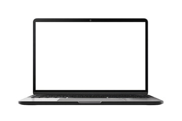 Front view of a modern laptop with a blank screen (2)