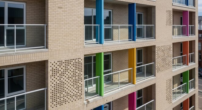 High-Angle Fa&ccedil;ade with Deep Overhangs and Ventilating Brickwork