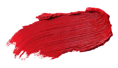 Red lipstick smear on black background