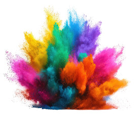 Exploding burst of vibrant, colorful powder