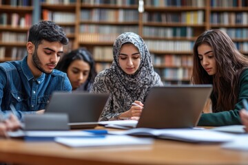 Group study session among Muslim students
