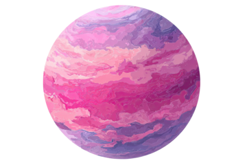Pink and purple planet, pixelated