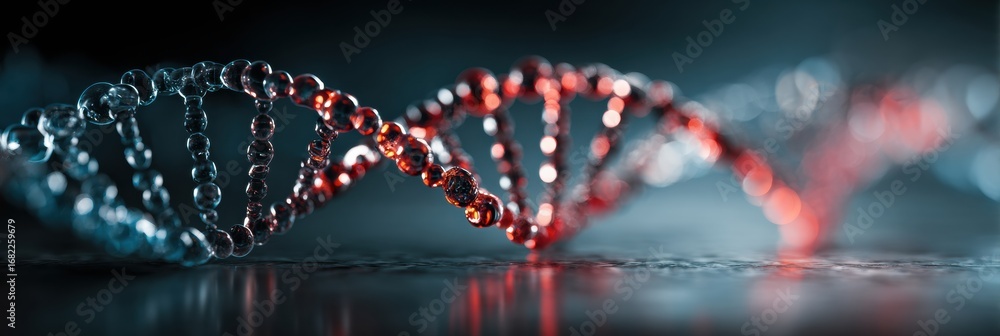 Poster exploring the structure of dna with intricate details in a laboratory setting during a scientific re