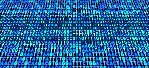 DNA patterns, DNA sequencing gel, genomics, science and genetic analysis, data, DNA testing. 3D illustration