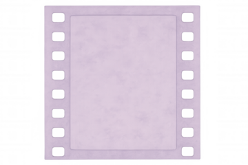 Purple film frame featuring transparent background, waiting for custom content insertion