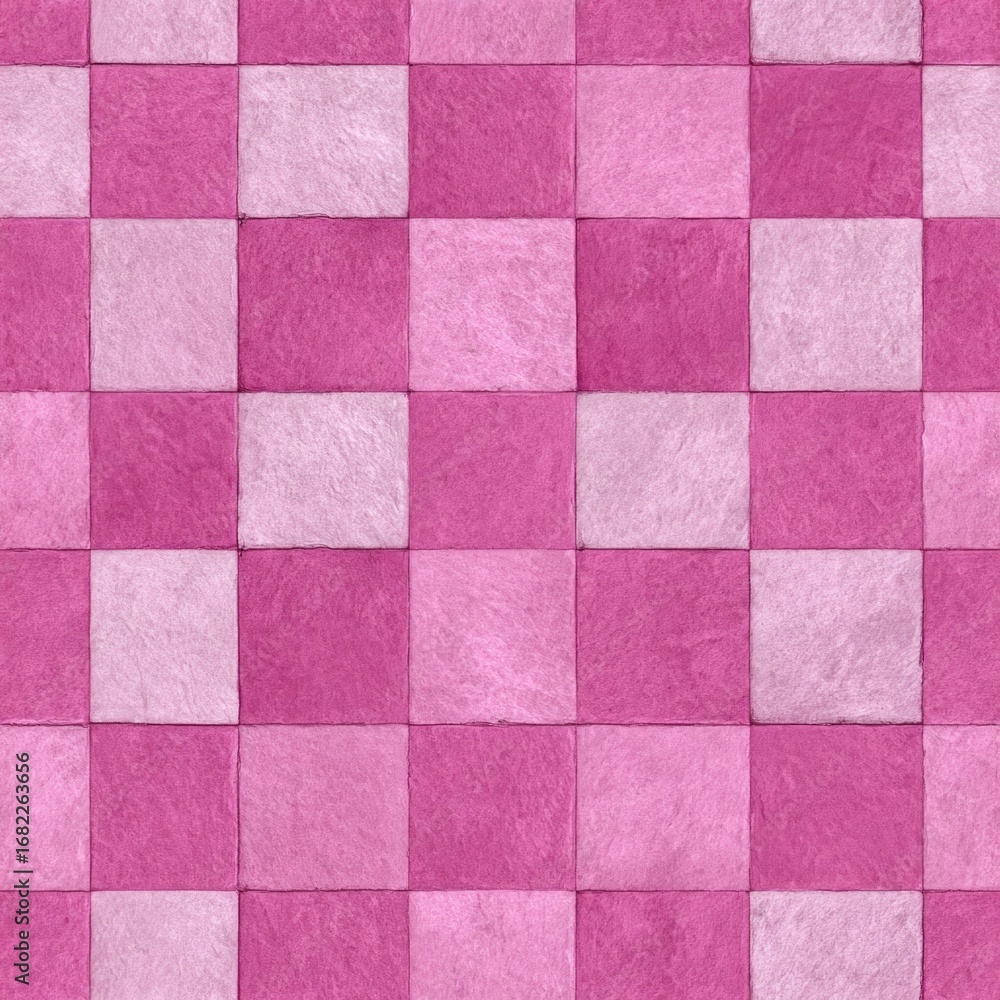 Aufkleber pink checkered pattern: a simple, yet elegant tile pattern with pink hues, offering a versatile desi
