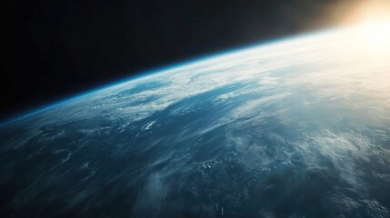 Breathtaking view of planet earth from space showcasing the atmosphere and the curvature of the planet surface