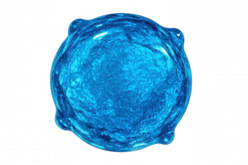 Blue sphere glowing with transparent background, representing futuristic energy, innovation, and technological advancement