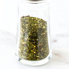 Herb seasoning in glass jar