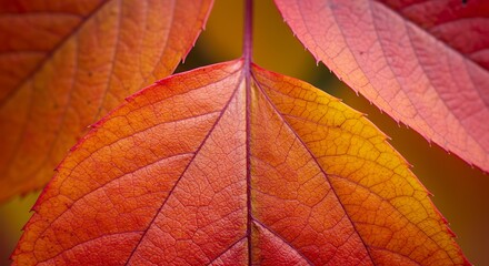 Obraz premium Vibrant Autumn Leaves with Rich Orange and Yellow Hues