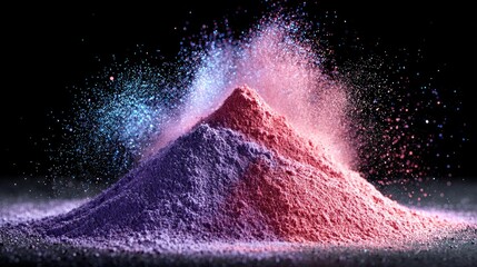 Vibrant powder pile erupts in color