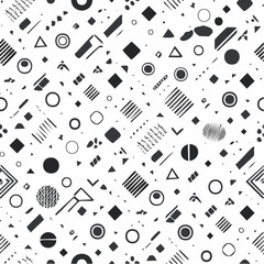 Geometric shapes seamless with background in the style of boldly black and white
1