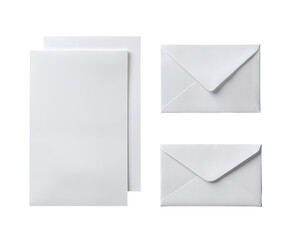 Blank stationery and envelopes arranged