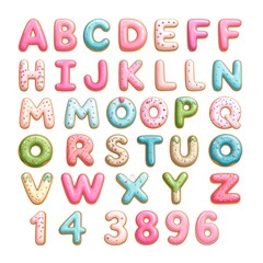 Alphabet & Numbers Cookie Font Design