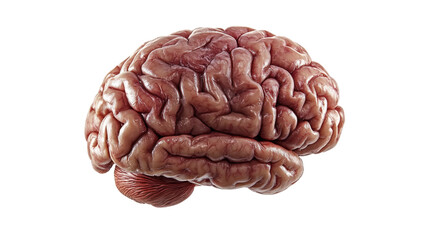 Human Brain Anatomy Organ Intelligence Thought Process isolated on a Transparent or white Background