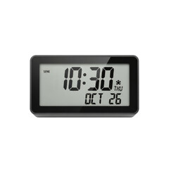 Digital Clock Displaying Time And Date On Transparent Background