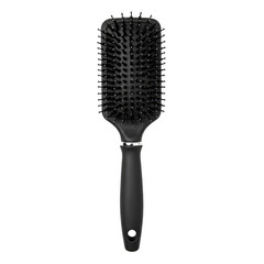 Black Hairbrush With Square Head And Handle Isolated On Transparent Background