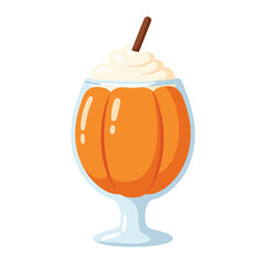 Pumpkin Spice Drink with Whipped Cream and Cinnamon Stick