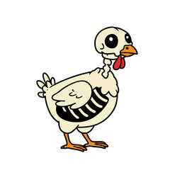Whimsical Cartoon Chicken Revealing Its Inner Skeletal Structure, A Fun And Educational Biology Concept