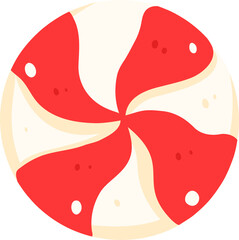 Red and White Christmas Peppermint Candy Vector Illustration